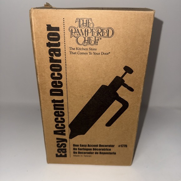 The Pampered Chef Easy Accent Decorator #1775 Original Box 6 Tips Piping Icing - Picture 2 of 5